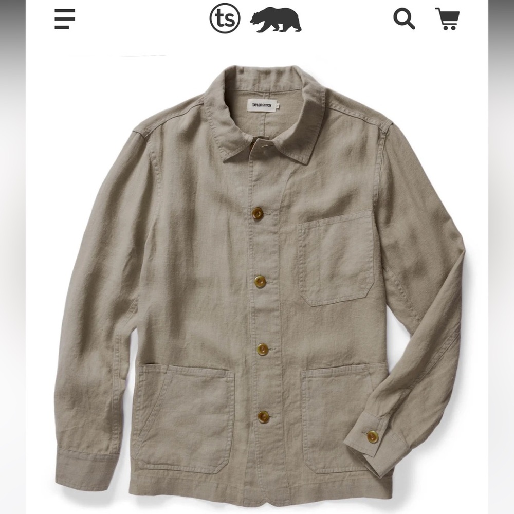 Taylor Stitch Ojai Jacket in Arid Eucalyptus Hemp size Large (42)
